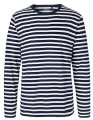 Heren T-shirt Neutral Long Sleeve Wit-Navy